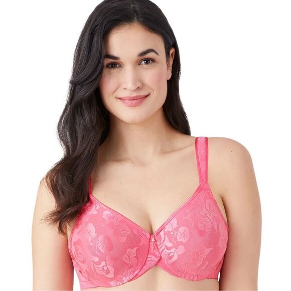WACOAL NWT Awareness Full Figure Seamless PINK Underwire Bra 34DD - Picture 2 of 5